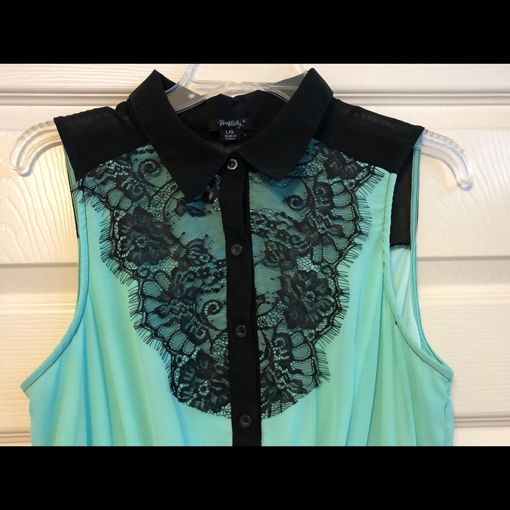 Mint Green and Black Rhapsody Dress